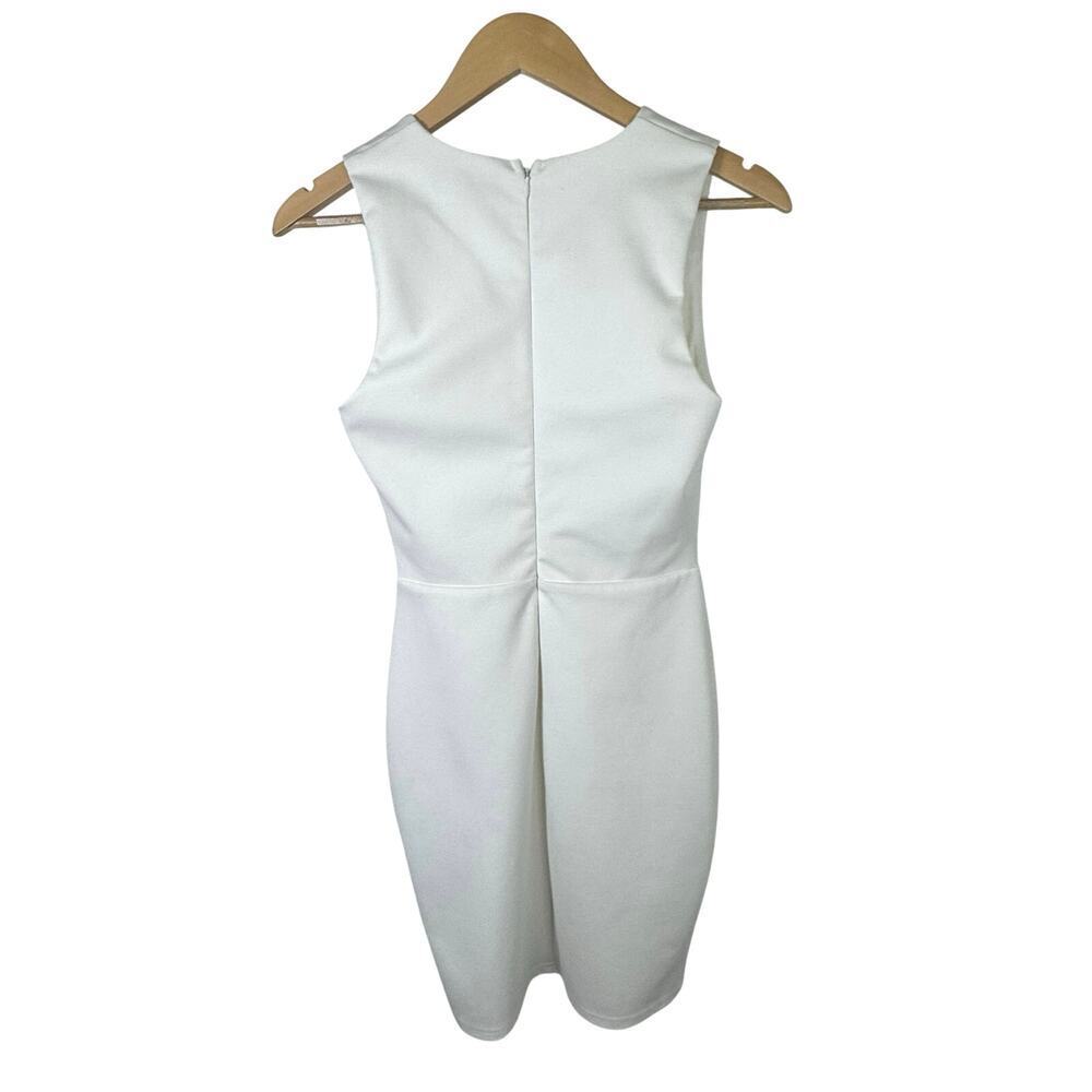 Lulu's Sascha White Sleeveless Bodycon Dress‎ Deep V Neck Women's Sz S - Picture 7 of 11
